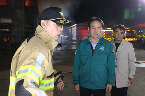 이동환 고양시장, 관산동 화재현장 방문