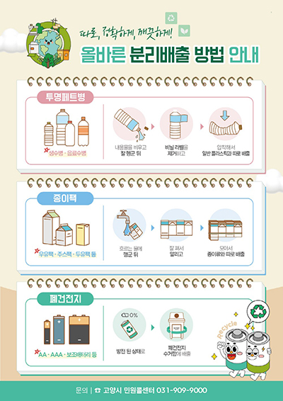 고양시, “폐건전지·투명페트병 분리배출, 자원순환 실천” 독려